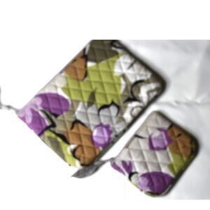 Vera Bradley Retired Portobella Road 2 Makeup/Coin/ID/ Misc, Zip Trendy Mod Bags